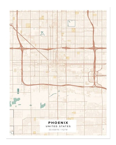 Phoenix stadtplan wandkunst - phoenix,