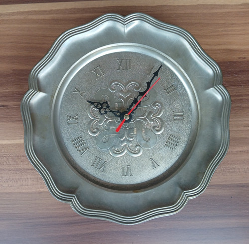 Antiker zinn wanduhr - wanduhr, quartz