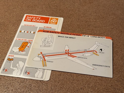Klm vintage safety card - vintage,