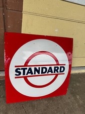 Standard Benzin Emailleschild - 80 x 80 cm D um 1930 Tankstelle Öl Oil No Shell