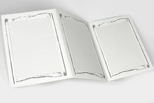 10 St Leporello Fotomaß 13x18 cm Fotohülle silberner Ornamentrand Portraitmappe