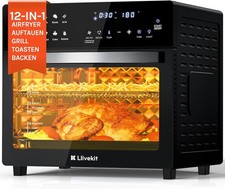 Air Fryer Mini Backofen mit Drehspieß 26L große Familiengröße Arbeitsplatte Konvektion