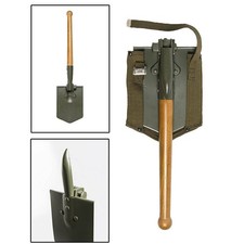 Bundeswehr BW Klappspaten Holz mit Hülle, Klappspaten, Outdoor Spaten Spitzhacke