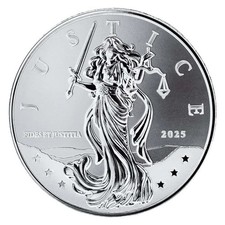 Niue 1 $ 2025 Lady Justice 1 Oz Silber 999 BU in Kapsel