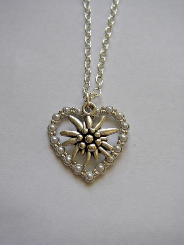 Herz kette mit edelweiß - mit,