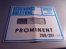 Alter Prospekt Bedienungsanleitung Schaltplan Radio Prominent 200/201 DDR