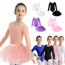 Mädchen Ballett Tanz Gymnastik Leotard Tutu Röcke Bodysuit Ballerina Dancewear