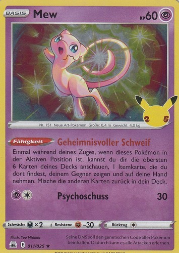 Mew 011 025 holo pokemon - 011/025,