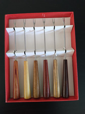 Cocktailspießer Party, exotische Naturfarbhölzer & rostfreier Edelstahl (6 St.)