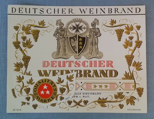 Altes weinbrandetikett - altes,