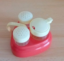DDR Menage Plaste Kantine Salz Pfeffer Streuer Senf Napf Vintage Küche Zubehör 