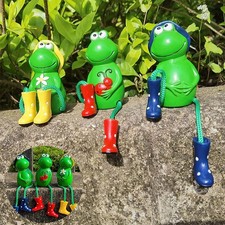3 Stück Frosch Figuren Garten