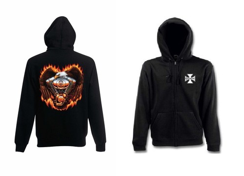 Sweatshirtjacke schwarz biker - sweatshirtjacke,