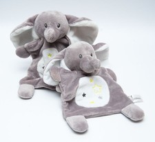 Nicotoy 2x Elefant grau weiß Sterne Schmusetuch Simba C&A unbespielt
