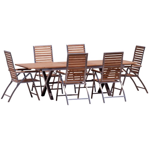 Gartengarnitur edelstahl teak - edelstahl,