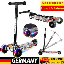 3 in 1 Kinderroller Kinder Scooter LED Räder Trittroller ab 3-10 Jahre DHL