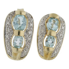 Blautopas Diamant Ohrstecker 585/ 14 Karat Gold Ohrringe O04.1147