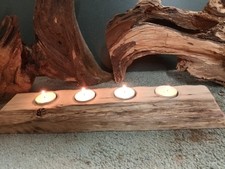 Teelichthalter Kerzenhalter Eiche rustikal, UNIKAT