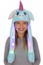 LED Mütze Einhorn Blau