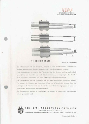 Rft thermorelais beschreibung - rft,