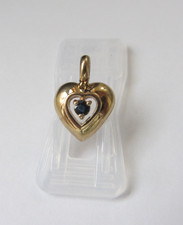 Gold Anhänger Herz mit blauem Saphir, Gold 333