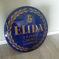 Emailschild ELIDA  rund gewölbt Seifen Cremes Schampoo
