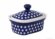 Bunzlauer Keramikdose mit Deckel für Margarine oder Butter (250g), Dekor 42