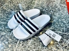 Original Adidas Damen Badelatschen Adilette Slipper Shower Sandalen Weiß Gr. 36