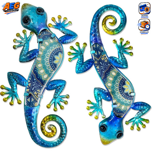 Wandbild metall gecko stück - wandbild,