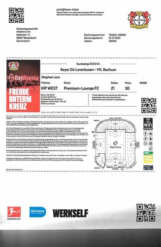 Ticket eintrittskarte 23 24 - /,
