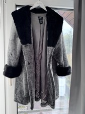 Dennis Basso Damen Pelzmantel XL Grau Kunstfell