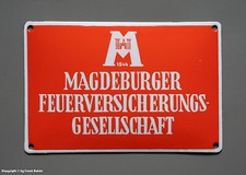 Emailschild - 1844 MAGDEBURGER FEURVERSICHERUNGS-GESELLSCHAFT - wohl um 1950