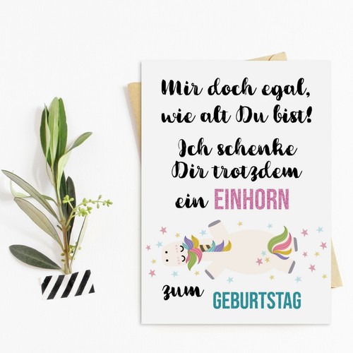 Geburtstagskarte einhorn egal - geburtstagskarte,