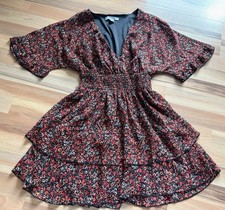 Chiffon Tunika, Minikleid, rot