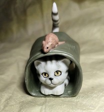 Gilde Porcelan Figur Katze Im Eimer Mit Maus