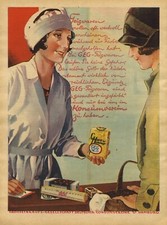 GEG Teigwaren XL Reklame 1930 Verkäuferin Nudeln Ladentheke Tante Emma Laden