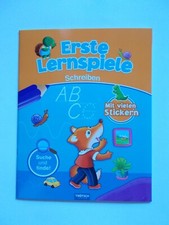 Erste Lernspiele Schreiben ABC mit vielen Stickern ca. A4 32 Seiten + 2 Seiten