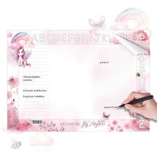 A3 Schreibtischunterlage Mädchen Alicorn ABC Leiste Malunterlage Unterlage