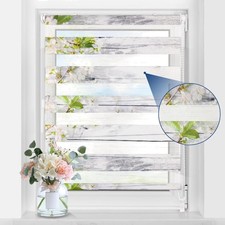 Doppelrollo Klemmfix Blumen Muster lichtdurchlässig Verdunkelnd Fenster