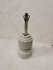 E40 Porzellan Fassung Goliath Fassung + Aufhänger Keramik Sockel 40er 50er Jahre