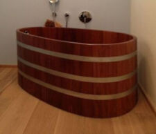 Premium Holzbadewanne Kambala Badewanne Badefass 100 cm x 72 cm 144 Liter