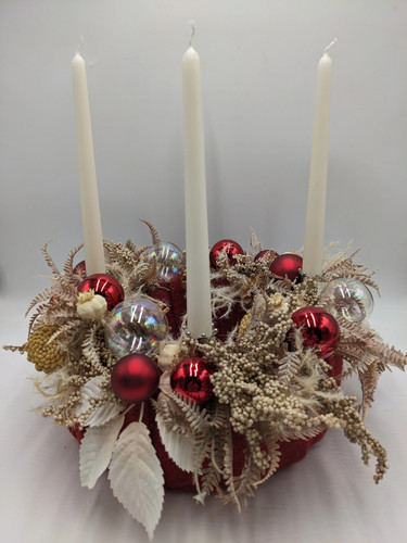 Adventskranz kugel zapfen - adventskranz,