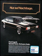 Ford Capri II  originale Werbung aus 1975...Spezial-Serie "Schwarz-Gold"