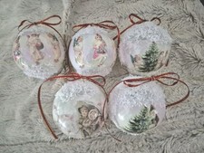 Christbaumkugeln,Weihnachtsbaumschmuck  Nostalgie,Vintage,5er Set,Unikate