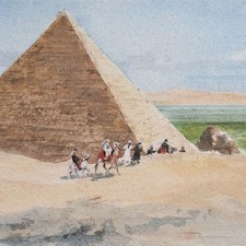 Pyramide und Kamelreiter