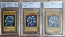 3x Blue Eyes White Dragon Blauäugiger Weißer Drache SDK PGS A 1 A Wie PSA
