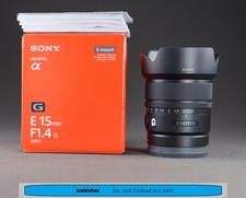 Sony E 15mm f 1,4 G APS-C Weitwinkelobjektiv Neuwertig OVP