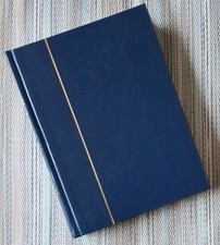 Briefmarkenalbum Einsteckbuch 60 weisse Seiten dunkelblauer Einband