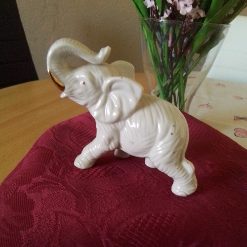 Elefant porzellanfigur weiß - ,