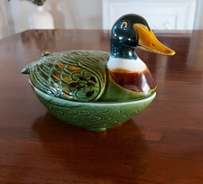 SEHR SCHÖNE TERRINE FORM ENTE ERPEL MICHEL CAUGANT CA. 22 X 11,5 CM